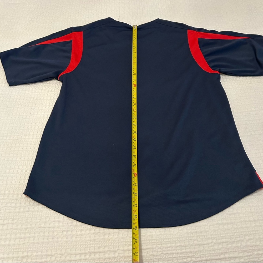 Atlanta Braves Baseball Jersey Button Down Jersey Adult Large Navy Jersey - Picture 3 of 5